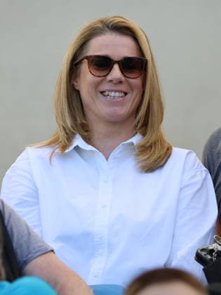 26.04.2026, Fussball, Frauen, Regionalliga Südwest, Saison 2025 2026, 1. FC Saarbrücken - SV 07 Elversberg, Präsidentin Barbara Haupenthal (1. FC Saarbrücken) Saarbrücken Ludwigsparkstadion Saarland Deutschland (DEU) Copyright: xSebastianxBachx