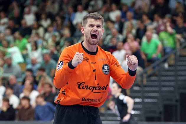 Sport Bilder des Tages 26.04.2026, xovx, Handball Daikin Handball Bundesliga, HSG Wetzlar - Bergischer HC Jubel bei Christopher Rudeck (Bergischer HC). Wetzlar Buderus-Arena Hessen Deutschland (DE) *** 26 04 2026, xovx, Handball Daikin Handball Bundesliga, HSG Wetzlar Bergischer HC Christopher Rudeck Bergischer HC Wetzlar Buderus Arena Hessen Germany EN