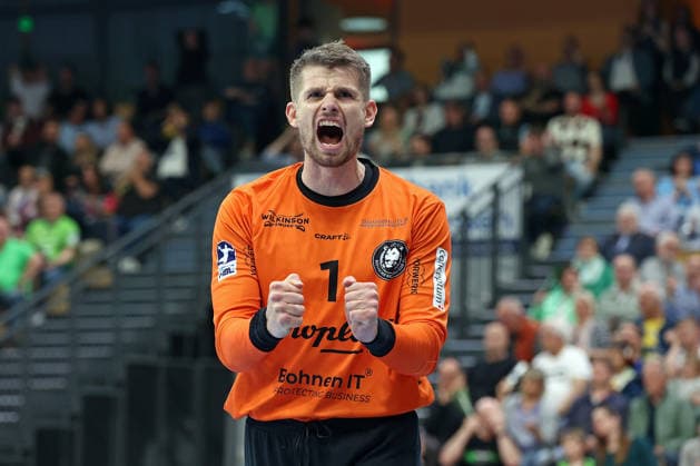 26.04.2026, xovx, Handball Daikin Handball Bundesliga, HSG Wetzlar - Bergischer HC Jubel bei Christopher Rudeck (Bergischer HC). Wetzlar Buderus-Arena Hessen Deutschland (DE)