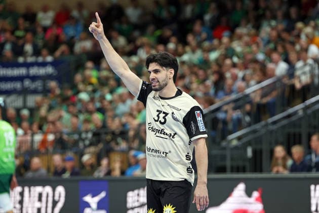 26.04.2026, xovx, Handball Daikin Handball Bundesliga, HSG Wetzlar - Bergischer HC Jubel bei Eloy Morante Maldonado (Bergischer HC). Wetzlar Buderus-Arena Hessen Deutschland (DE)