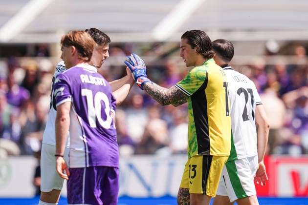 SassuoloÕs goalkeeper Stefano Turati reacts after saving a scoring chance during the Serie A soccer match between Fiorentina and Sassuolo at the Artemio Franchi Stadium in Florence, north Italy - Sunday, April 26, 2026 -  Copyright: xMassimoxPaolone LaPressex