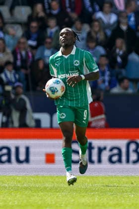 26.04.2026, GER, Fussball, Herren, 2. BL, Saison 2025 2026, Vfl Bochum vs SpVgg Greuther Fürth Noel Futkeu (Fürth) Torjubel, jubelt nach seinem Treffer zum 2:1 Bochum vonovia Ruhrstadion Nordrhein-Westfalen Deutschland