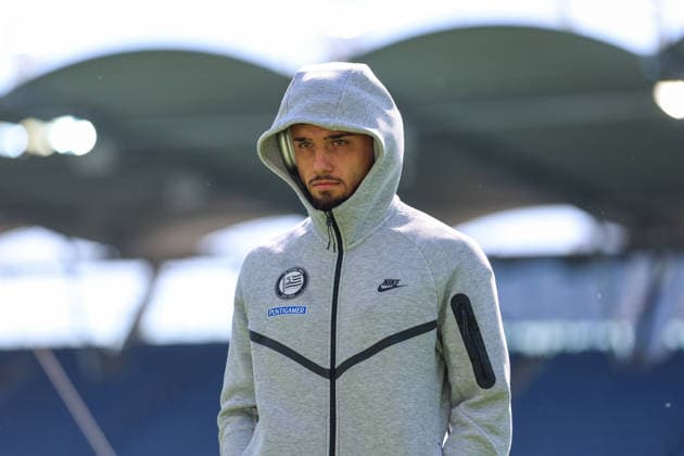 SOCCER - BL, Sturm vs A.Wien GRAZ,AUSTRIA,26.APR.26 - SOCCER - ADMIRAL Bundesliga, championship group, SK Sturm Graz vs FK Austria Wien. Image shows Jusuf Gazibegovic (Sturm).  GEPAxpictures xChrisxBauer