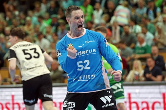 26.04.2026, xovx, Handball Daikin Handball Bundesliga, HSG Wetzlar - Bergischer HC Jubel bei Andreas Palicka (HSG Wetzlar) Wetzlar Buderus-Arena Hessen Deutschland (DE)