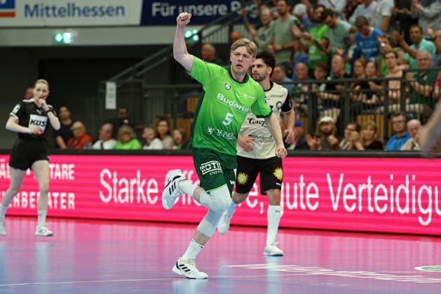 26.04.2026, xovx, Handball Daikin Handball Bundesliga, HSG Wetzlar - Bergischer HC Jubel bei Tristan Kirschner (HSG Wetzlar) Wetzlar Buderus-Arena Hessen Deutschland (DE)