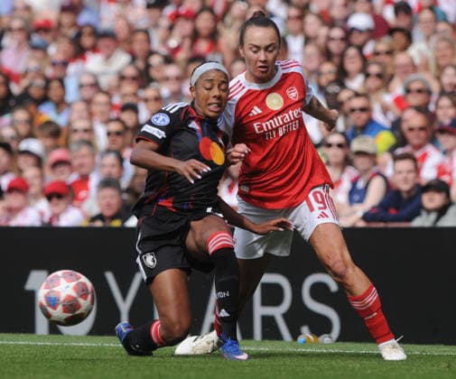 Football - 2025 2026 UEFA Women™s Champions League - Semi-Final, First Leg: Arsenal vs. OL Lyonnes - Emirates Stadium - Sunday 26th April 2026 Caitlin Foord of Arsenal 