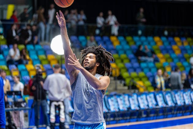 Basketball Bundesliga BBL, Frankfurt Skyliners vs. ALBA Berlin, Süwag Energie Arena Frankfurt am Main; 26.04.2026 Basketball Bundesliga BBL, Frankfurt am Main, Germany - 26.04.2026: Tyger Campbell (Frankfurt Skyliners, 00) beim Warm-Up, Basketball Bundesliga BBL, Spiel der Frankfurt Skyliners vs. ALBA Berlin, Süwag Energie Arena Frankfurt am Main Copyright: xBEAUTIFULxSPORTS Freudensteinx