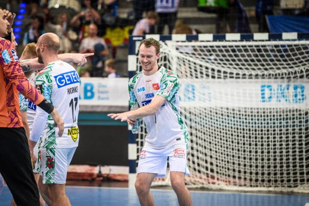 Felix Claar (SC Magdeburg 07) - Freudentanz nach Sieg gegen den TVB Stuttgart GER, TVB Stuttgart - SC Magdeburg, DAIKIN HBL, Handball, Bundesliga, 29. Spieltag, Spielzeit 2025 2026, 26.04.2026 GER, TVB Stuttgart - SC Magdeburg, DAIKIN HBL, Handball, Bundesliga, 29. Spieltag, Spielzeit 2025 2026, 26.04.2026 Stuttgart Copyright: xSandyxDinkelackerx EP_SDR
