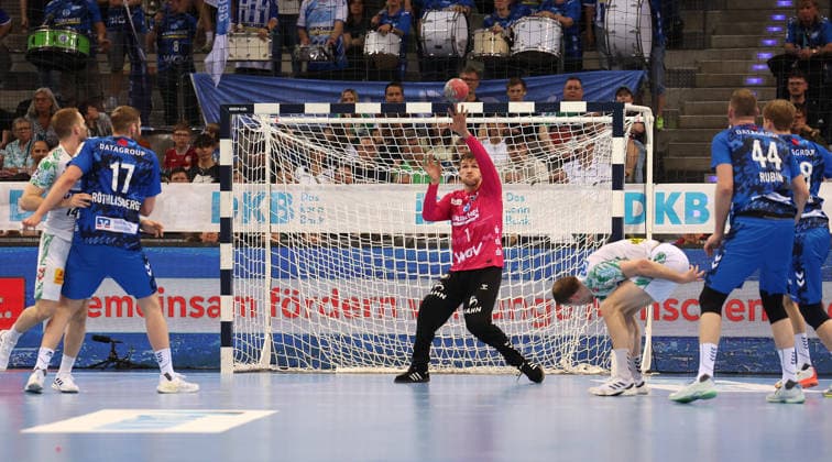 26.04.2026 Stuttgart, Handball TVB Stuttgart vs. SC Magdeburg, Mateusz Kornecki (TVB) im Tor