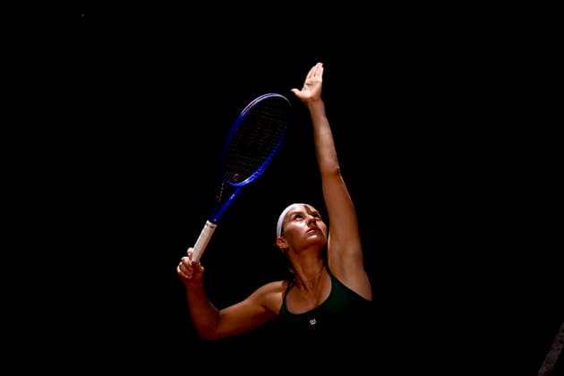 April 26, 2026, Madrid, Madrid, Spain: MARTA KOSTYUK of Ukraine †WILSON during the Mutua Madrid Open 2026, ATP, Tennis Herren Masters 1000 and WTA, Tennis Damen 1000 tennis tournament, celebrated at Caja Magica on April 26, 2026 in Madrid, Spain. Mutua Madrid Open 2026 - Day 7 (04.26.26) - ZUMAc312 20260426_zsp_c312_013 Copyright: xOscarxManuelxSanchezx
