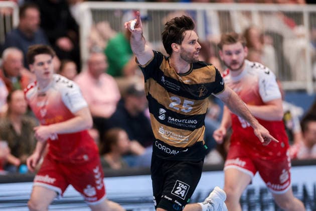 26.04.2026, 29. Spieltag der 2. Handball Bundesliga, TuSEM Essen - HC Elbflorenz 2006. Sebastian Greß (HC Elbflorenz 2006). Essen Am Hallo NRW Deutschland xRHR-FOTO DEx Copyright: DennisxEwert RHR-FOTOx RHR-FOTO DE