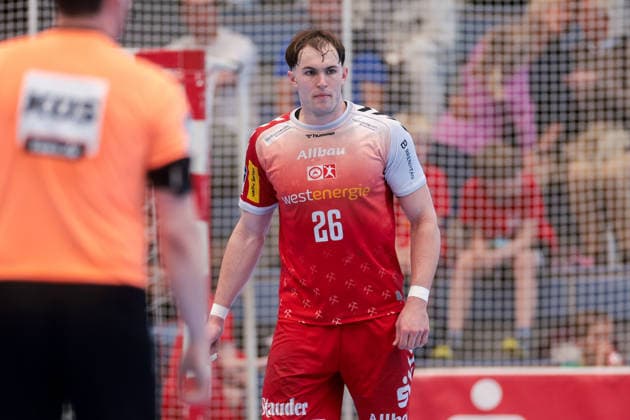 26.04.2026, 29. Spieltag der 2. Handball Bundesliga, TuSEM Essen - HC Elbflorenz 2006. Tom Wolf (TuSEM Essen). Essen Am Hallo NRW Deutschland xRHR-FOTO DEx Copyright: DennisxEwert RHR-FOTOx RHR-FOTO DE