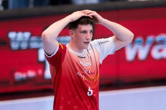 26.04.2026, 29. Spieltag der 2. Handball Bundesliga, TuSEM Essen - HC Elbflorenz 2006. Valentin Willner (TuSEM Essen). Essen Am Hallo NRW Deutschland xRHR-FOTO DEx Copyright: DennisxEwert RHR-FOTOx RHR-FOTO DE
