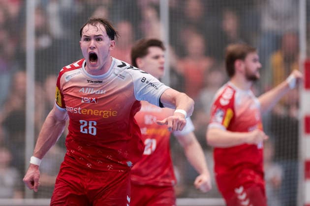 26.04.2026, 29. Spieltag der 2. Handball Bundesliga, TuSEM Essen - HC Elbflorenz 2006. Tom Wolf (TuSEM Essen) schreit. Essen Am Hallo NRW Deutschland xRHR-FOTO DEx Copyright: DennisxEwert RHR-FOTOx RHR-FOTO DE