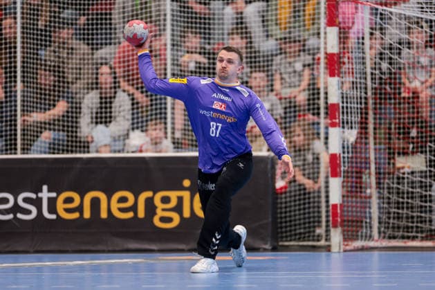 26.04.2026, 29. Spieltag der 2. Handball Bundesliga, TuSEM Essen - HC Elbflorenz 2006. Torwart Dominik Plaue (TuSEM Essen). Essen Am Hallo NRW Deutschland xRHR-FOTO DEx Copyright: DennisxEwert RHR-FOTOx RHR-FOTO DE