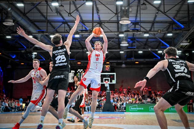 Barmer 2. Basketball Bundesliga ProA: Rheinstars Köln vs. Nürnberg Falcons BC, 26.04.2026 Adam John Paige (RheinStarsKöln 13), Barmer 2. Basketball Bundesliga ProA: Rheinstars Köln vs. Nürnberg Falcons BC am 26.04.2026 in der Motorworld Köln in Koeln (Nordrhein-Westfalen) Copyright: xBEAUTIFULxSPORTS Mueller-Laschetx