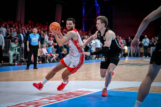 Barmer 2. Basketball Bundesliga ProA: Rheinstars Köln vs. Nürnberg Falcons BC, 26.04.2026 Zachary Richard Watson (RheinStarsKöln 4), Barmer 2. Basketball Bundesliga ProA: Rheinstars Köln vs. Nürnberg Falcons BC am 26.04.2026 in der Motorworld Köln in Koeln (Nordrhein-Westfalen) Copyright: xBEAUTIFULxSPORTS Mueller-Laschetx