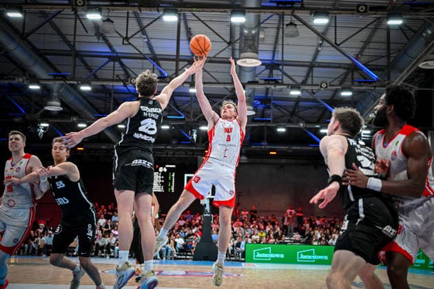 Barmer 2. Basketball Bundesliga ProA: Rheinstars Köln vs. Nürnberg Falcons BC, 26.04.2026 Adam John Paige (RheinStarsKöln 13), Barmer 2. Basketball Bundesliga ProA: Rheinstars Köln vs. Nürnberg Falcons BC am 26.04.2026 in der Motorworld Köln in Koeln (Nordrhein-Westfalen) Copyright: xBEAUTIFULxSPORTS Mueller-Laschetx