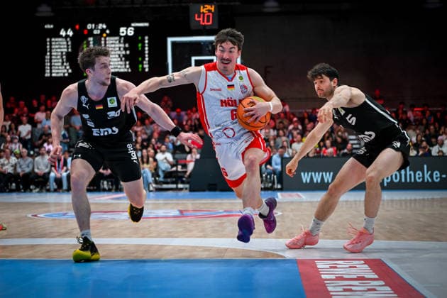Barmer 2. Basketball Bundesliga ProA: Rheinstars Köln vs. Nürnberg Falcons BC, 26.04.2026 Jasper Günther (RheinStarsKöln 6), Barmer 2. Basketball Bundesliga ProA: Rheinstars Köln vs. Nürnberg Falcons BC am 26.04.2026 in der Motorworld Köln in Koeln (Nordrhein-Westfalen) Copyright: xBEAUTIFULxSPORTS Mueller-Laschetx