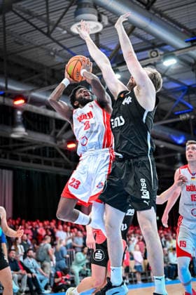 Barmer 2. Basketball Bundesliga ProA: Rheinstars Köln vs. Nürnberg Falcons BC, 26.04.2026 Michael Jordan Miller (RheinStarsKöln 23), Barmer 2. Basketball Bundesliga ProA: Rheinstars Köln vs. Nürnberg Falcons BC am 26.04.2026 in der Motorworld Köln in Koeln (Nordrhein-Westfalen) Copyright: xBEAUTIFULxSPORTS Mueller-Laschetx
