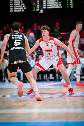 Barmer 2. Basketball Bundesliga ProA: Rheinstars Köln vs. Nürnberg Falcons BC, 26.04.2026 Konstantin Matthias Lehmann (RheinStarsKöln 7), Barmer 2. Basketball Bundesliga ProA: Rheinstars Köln vs. Nürnberg Falcons BC am 26.04.2026 in der Motorworld Köln in Koeln (Nordrhein-Westfalen) Copyright: xBEAUTIFULxSPORTS Mueller-Laschetx
