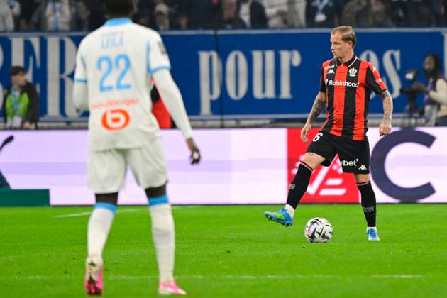 FOOTBALL : Olympique de Marseille VS OGC Nice - Ligue 1 McDonald s - 26 04 2026 Melvin Bard (OGC Nice) - Ligue 1 McDonald s match between Olympique de Marseille and OGC Nice on April 26, 2026 at the Orange Velodrome Stadium in Marseille. MarseilleFrance  Copyright: xWilliamxCannarellax