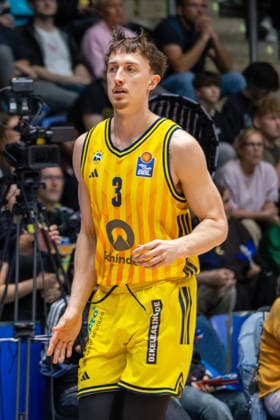 Basketball Bundesliga BBL, Frankfurt Skyliners vs. ALBA Berlin, Süwag Energie Arena Frankfurt am Main; 26.04.2026 Basketball Bundesliga BBL, Frankfurt am Main, Germany - 26.04.2026: Alex O™Connell (ALBA BERLIN, 3), Basketball Bundesliga BBL, Spiel der Frankfurt Skyliners vs. ALBA Berlin, Süwag Energie Arena Frankfurt am Main Copyright: xBEAUTIFULxSPORTS Freudensteinx
