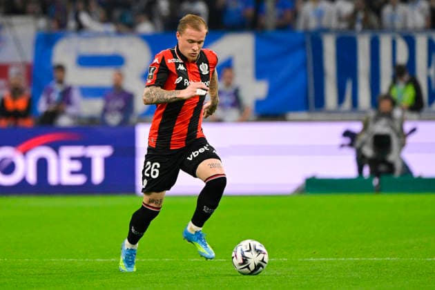 FOOTBALL : Olympique de Marseille VS OGC Nice - Ligue 1 McDonald s - 26 04 2026 Melvin Bard (OGC Nice) - Ligue 1 McDonald s match between Olympique de Marseille and OGC Nice on April 26, 2026 at the Orange Velodrome Stadium in Marseille. MarseilleFrance  Copyright: xWilliamxCannarellax