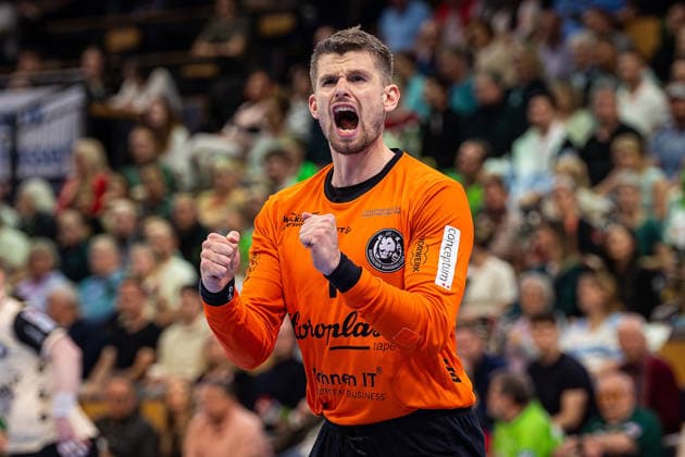 26.04.2026, xovx, Handball Daikin Handball Bundesliga, HSG Wetzlar - Bergischer HC Jubel bei Christopher Rudeck (Bergischer HC) Wetzlar Buderus-Arena Hessen Deutschland (DE)