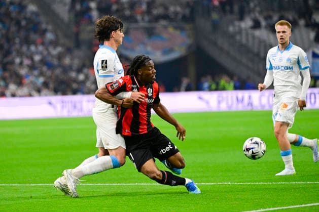 FOOTBALL : Olympique de Marseille VS OGC Nice - Ligue 1 McDonald s - 26 04 2026 Elye Wahi (OGC Nice) - Ligue 1 McDonald s match between Olympique de Marseille and OGC Nice on April 26, 2026 at the Orange Velodrome Stadium in Marseille. MarseilleFrance  Copyright: xWilliamxCannarellax