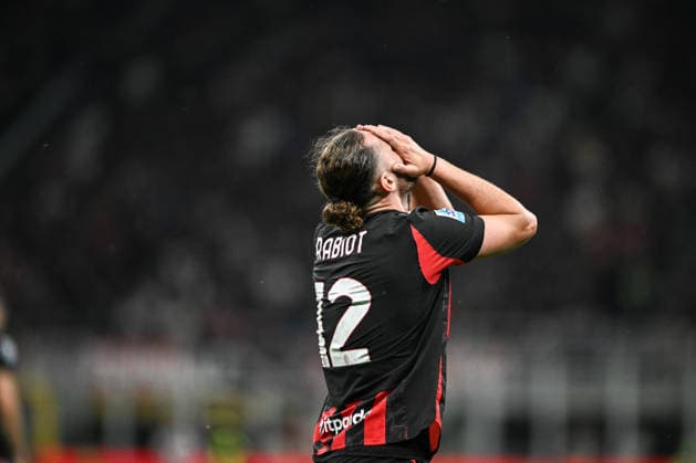 Adrien Rabiot of AC Milan react during the Italian Serie A football match between Inter AC Milan and FC Juventus on 26 of April 2026 at Giuseppe Meazza San Siro Siro stadium in Milan, Italy. Credit: Tiziano Ballabio  Copyright: xTizianoxBallabio IPAxSportx xipa-agency.netx xx IPA_74256681 IPA_Agency_IPA74256681