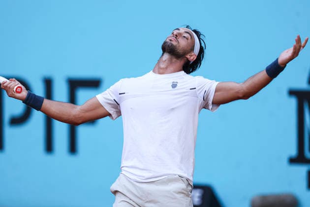 April 26, 2026, Madrid, Madrid, Spain: Thiago Agustin Tirante of Argentina regrets against Cameron Norrie of Great Britain during the Mutua Madrid Open 2026, ATP, Tennis Herren Masters 1000 and WTA, Tennis Damen 1000, at La Caja Magica on April 26, 2026 in Madrid, Spain. Madrid Spain - ZUMAa181 20260426_zaa_a181_491 Copyright: xIrinaxR.xHipolitox