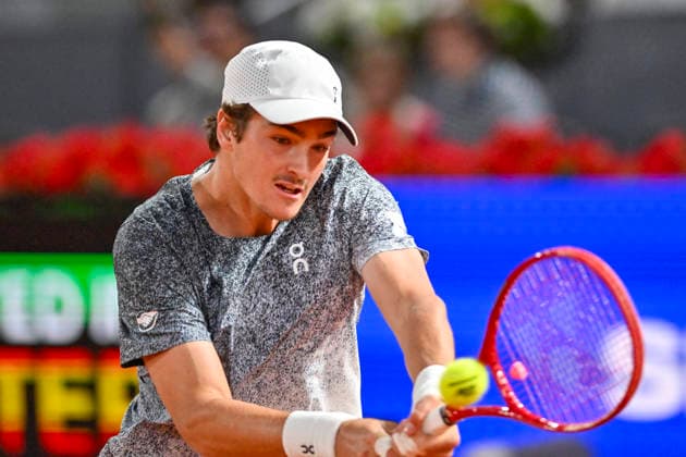 April 26, 2026, Madrid, Madrid, Spain: JOAO FONSECA of Brazil during the Mutua Madrid Open 2026, ATP, Tennis Herren Masters 1000 and WTA, Tennis Damen 1000 tennis tournament, celebrated at Caja Magica on April 26, 2026 in Madrid, Spain. Mutua Madrid Open 2026 - Day 7 (04.26.26) - ZUMAc312 20260426_zsp_c312_276 Copyright: xOscarxManuelxSanchezx
