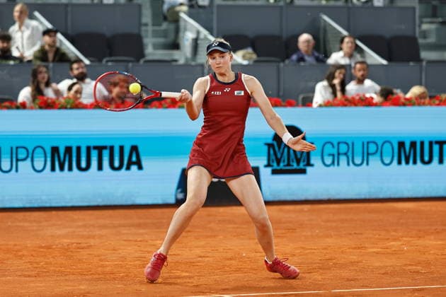 Elena Rybakina (KAZ), APRIL 26, 2026 - Tennis : Elena Rybakina during singles round of 32 match against Qinwen Zheng on the WTA, Tennis Damen tour 1000 tournaments Mutua Madrid Open tennis tournament at the Caja Magica in Madrid, Spain. Noxthirdxpartyxsales  aflo_328394357