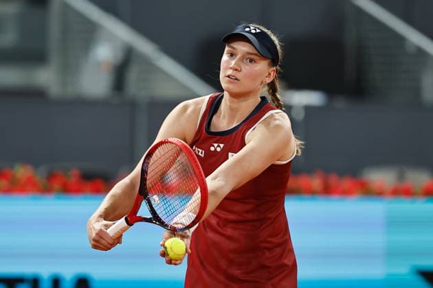 Elena Rybakina (KAZ), APRIL 26, 2026 - Tennis : Elena Rybakina during singles round of 32 match against Qinwen Zheng on the WTA, Tennis Damen tour 1000 tournaments Mutua Madrid Open tennis tournament at the Caja Magica in Madrid, Spain. Noxthirdxpartyxsales  aflo_328394605