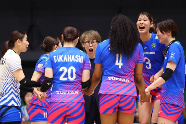 SAGASaga Hisamitsu Springs team group, Mannschaftsbild, Totale APRIL 26, 2026 - Volleyball : 2025-26 SV.LEAGUE Women Championship Final match between Saga Hisamitsu Springs - Osaka Marvelous at Yokohama BUNTAI, Kanagawa, Japan. Noxthirdxpartyxsales  aflo_328339643
