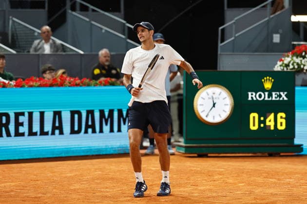 Rafael Jodar (ESP), APRIL 26, 2026 - Tennis : Rafael Jodar during singles Round of 32 match against Joao Fonseca on the ATP, Tennis Herren tour Masters 1000 tournaments Mutua Madrid Open tennis tournament at the Caja Magica in Madrid, Spain. Noxthirdxpartyxsales  aflo_328413371