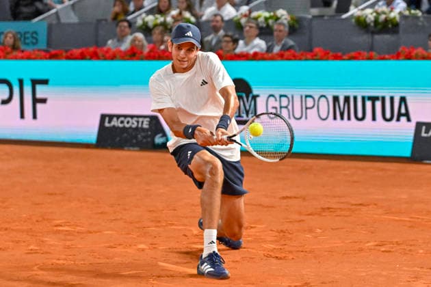 April 26, 2026, Madrid, Madrid, Spain: RAFAEL JODAR of Spain †ADIDAS during the Mutua Madrid Open 2026, ATP, Tennis Herren Masters 1000 and WTA, Tennis Damen 1000 tennis tournament, celebrated at Caja Magica on April 26, 2026 in Madrid, Spain. Mutua Madrid Open 2026 - Day 7 (04.26.26) - ZUMAc312 20260426_zsp_c312_306 Copyright: xOscarxManuelxSanchezx