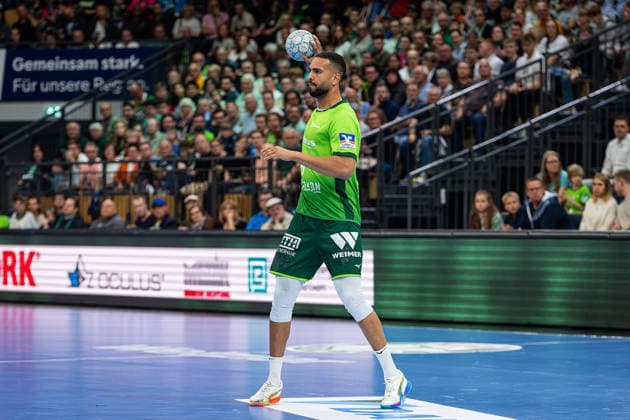 26.04.2026, xovx, Handball Daikin Handball Bundesliga, HSG Wetzlar - Bergischer HC Philipp Ahouansou (HSG Wetzlar), Freisteller Wetzlar Buderus-Arena Hessen Deutschland (DE)