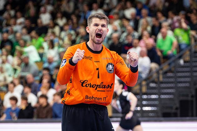 26.04.2026, xovx, Handball Daikin Handball Bundesliga, HSG Wetzlar - Bergischer HC Jubel bei Christopher Rudeck (Bergischer HC) Wetzlar Buderus-Arena Hessen Deutschland (DE)