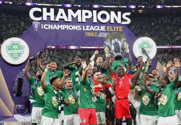 Football: ACLE Al Ahli players celebrate after beating Machida Zelvia in the Asian Champions League Elite final in Jeddah, Saudi Arabia, on April 25, 2026.  A14AA0005480060P