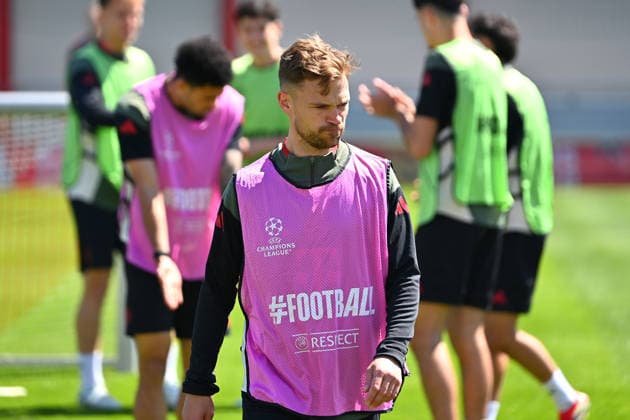 Joshua KIMMICH (Bayern Muenchen) mit Vollbart. Abschlusstraining Bayern Muenchen am 27.04.2026 Fussball Champions League Halbfinale Paris Saint Germain (PSG) - FC Bayern Muenchen am 28.04.2026