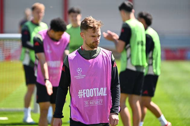 Joshua KIMMICH (Bayern Muenchen) mit Vollbart. Abschlusstraining Bayern Muenchen am 27.04.2026 Fussball Champions League Halbfinale Paris Saint Germain (PSG) - FC Bayern Muenchen am 28.04.2026
