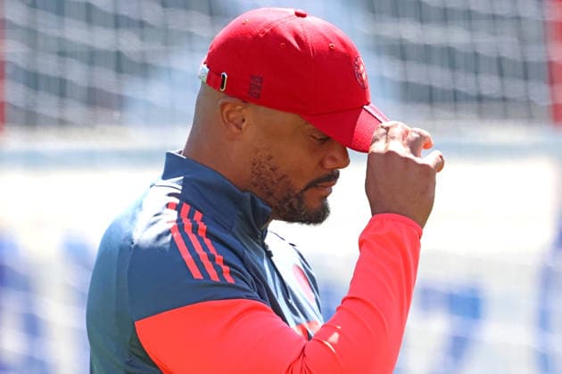 Trainer Vincent Kompany, Porträt, Portrait, Fussball Abschlsstraining des FC Bayern München vor UEFA Champions League, gegen Paris Saint-Germain 27.04.2026 Trainingsgelände, Säbenerstr. FOTO: Mladen Lackovic LakoPress