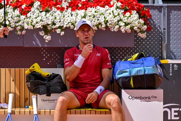April 27, 2026, Madrid, Madrid, Spain: CASPER RUUD of norway - YONEX during the Mutua Madrid Open 2026, ATP, Tennis Herren Masters 1000 and WTA, Tennis Damen 1000 tennis tournament, celebrated at Caja Magica on April 26, 2026 in Madrid, Spain. Mutua Madrid Open 2026 - Day 8 (04.27.26) - ZUMAc312 20260427_zsp_c312_107 Copyright: xOscarxManuelxSanchezx