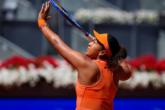 April 27, 2026, Madrid, Madrid, Spain: Naomi Osaka of Japan plays against Aryna Sabalenka of Belarus during the Mutua Madrid Open 2026, ATP, Tennis Herren Masters 1000 and WTA, Tennis Damen 1000, at La Caja Magica on April 27, 2026 in Madrid, Spain. Madrid Spain - ZUMAa181 20260427_zaa_a181_137 Copyright: xOscarxJ.xBarrosox