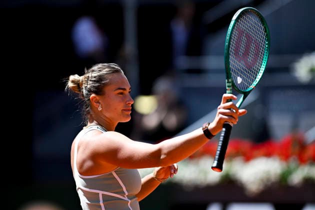 April 27, 2026, Madrid, Madrid, Spain: ARYNA SABALENKA of belarus †NIKE during the Mutua Madrid Open 2026, ATP, Tennis Herren Masters 1000 and WTA, Tennis Damen 1000 tennis tournament, celebrated at Caja Magica on April 26, 2026 in Madrid, Spain. Mutua Madrid Open 2026 - Day 8 (04.27.26) - ZUMAc312 20260427_zsp_c312_166 Copyright: xOscarxManuelxSanchezx