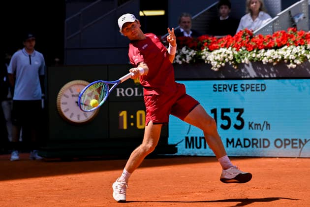 April 27, 2026, Madrid, Madrid, Spain: CASPER RUUD of norway - YONEX during the Mutua Madrid Open 2026, ATP, Tennis Herren Masters 1000 and WTA, Tennis Damen 1000 tennis tournament, celebrated at Caja Magica on April 26, 2026 in Madrid, Spain. Madrid Spain - ZUMAc312 20260427_zsp_c312_102 Copyright: xOscarxManuelxSanchezx