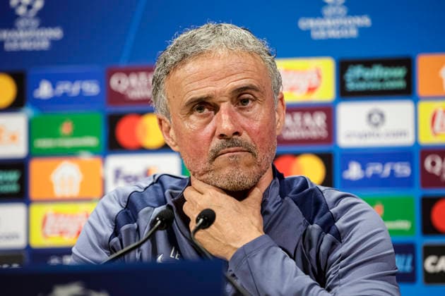 Paris, France - April 27: Paris Saint Germain Head Coach Luis Enrique talks during the training session press conference, PK, Pressekonferenz on day ahead of the UEFA Champions League 2025 26 Semi Final First Leg match between Paris Saint-Germain and FC Bayern Munchen at Parc des Princes on April 27, 2026 in Paris, France. (Photo by JustPictures) Paris Parc des Princes France
