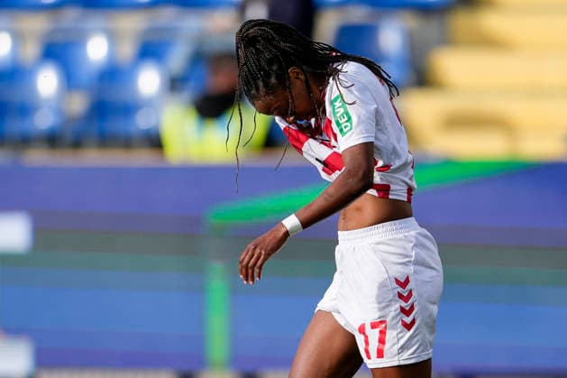 Lydia Andrade (Köln, 17), Einzelbild, Einzelfoto, Aktion, Action, enttäuscht schauend, Enttäuschung, Frustration, disappointed, pessimistisch, 27.04.2026, Sinsheim (Hoffenheim) (Deutschland), Fussball, Google Pixel Frauen-Bundesliga, TSG 1899 Hoffenheim - 1. FC Köln, DFB DFL REGULATIONS PROHIBIT ANY USE OF PHOTOGRAPHS AS IMAGE SEQUENCES AND OR QUASI-VIDEO.